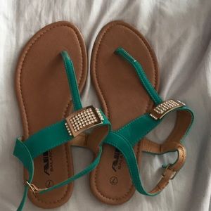 Cute sea green/blue sandals